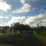 Sunday Church ist für die meisten Samoaner Pflichprogramm und alle machen sich schick in weiß